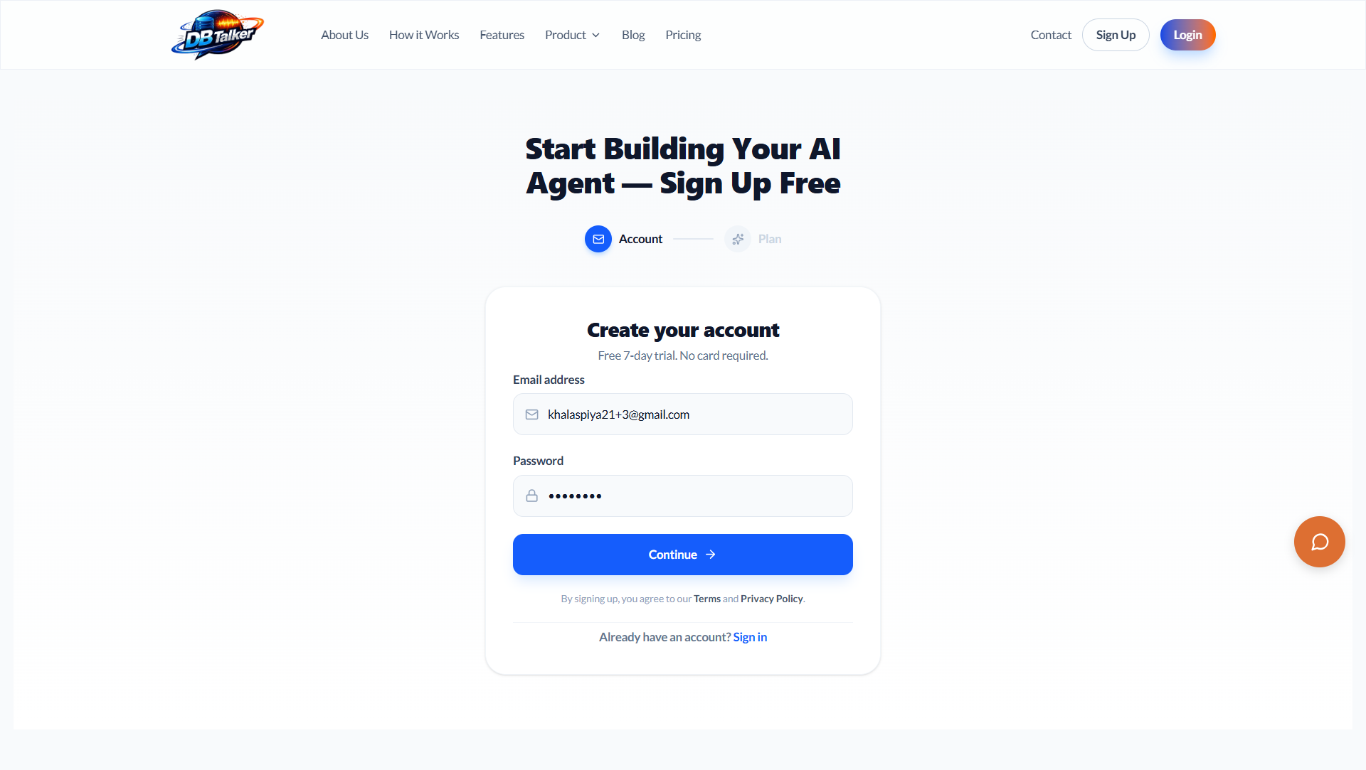 Create Account