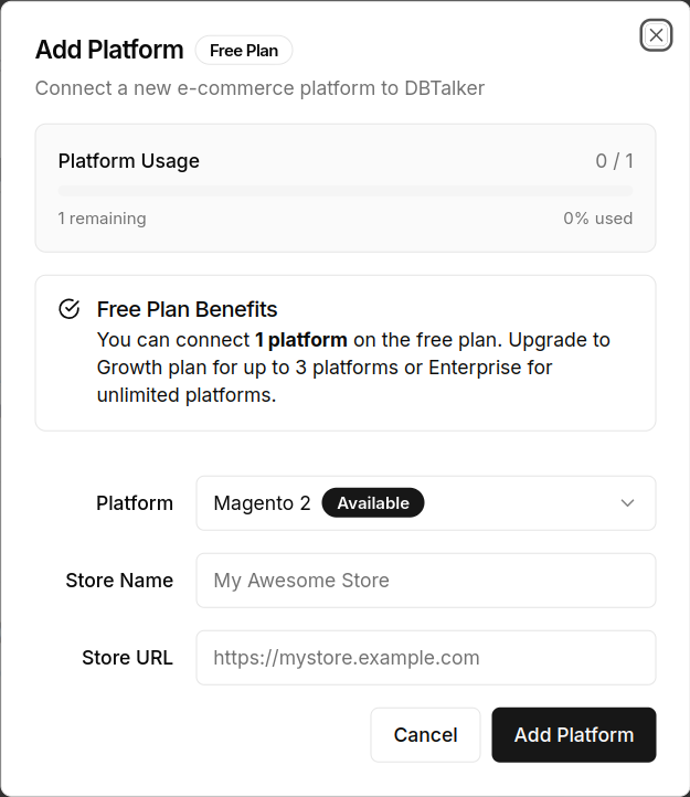 Add Platform Form